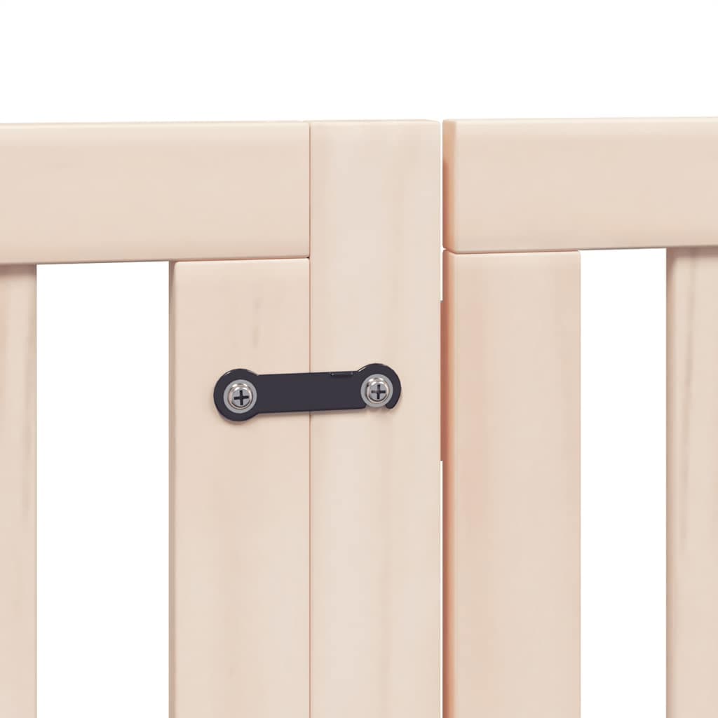 Cancello per Cani con Porta Pieghevole 9 Pannelli 450 cm Pioppo — miniatura 6 di 11