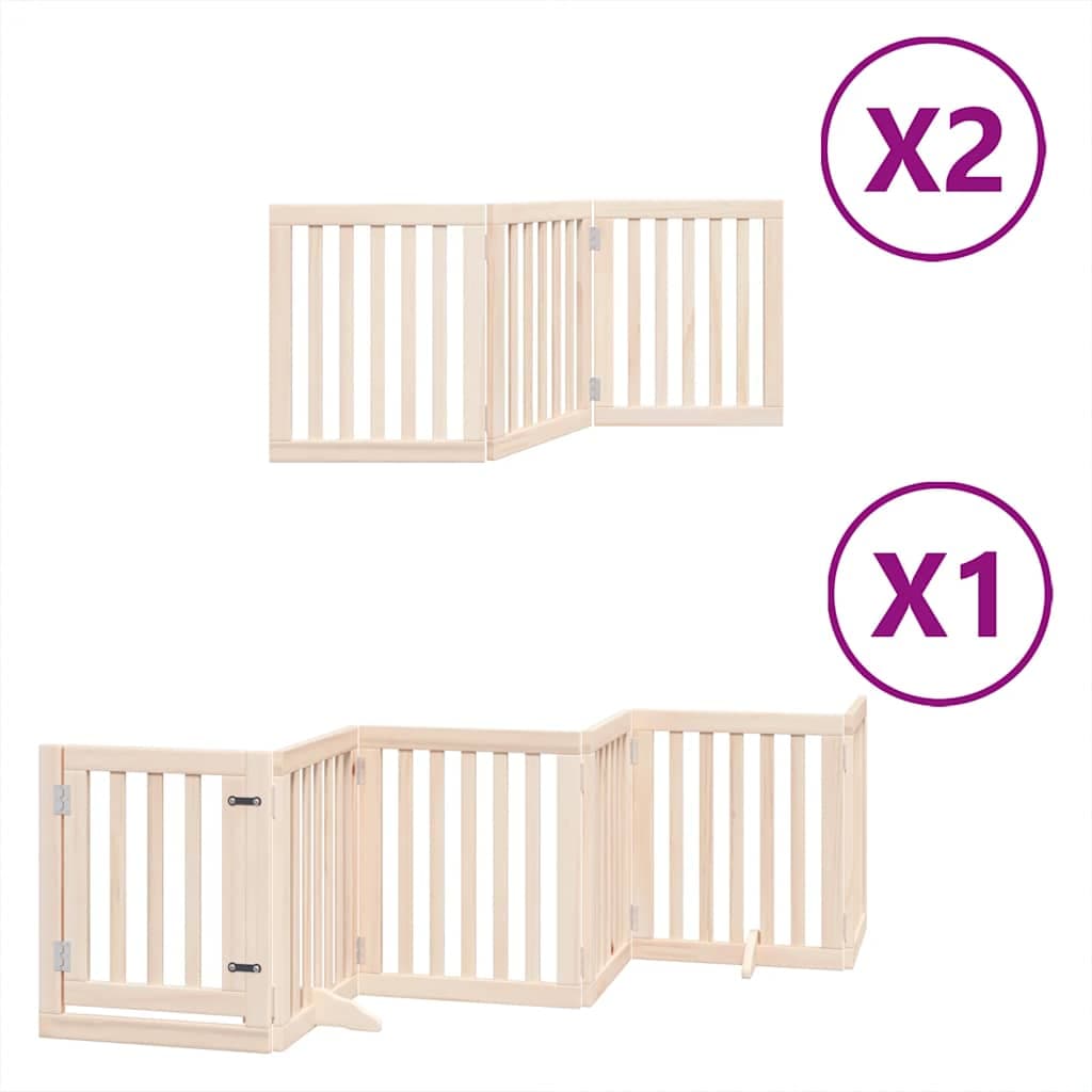 Cancello per Cani Porta Pieghevole 12 Pannelli 600 cm in Pioppo — miniatura 2 di 11