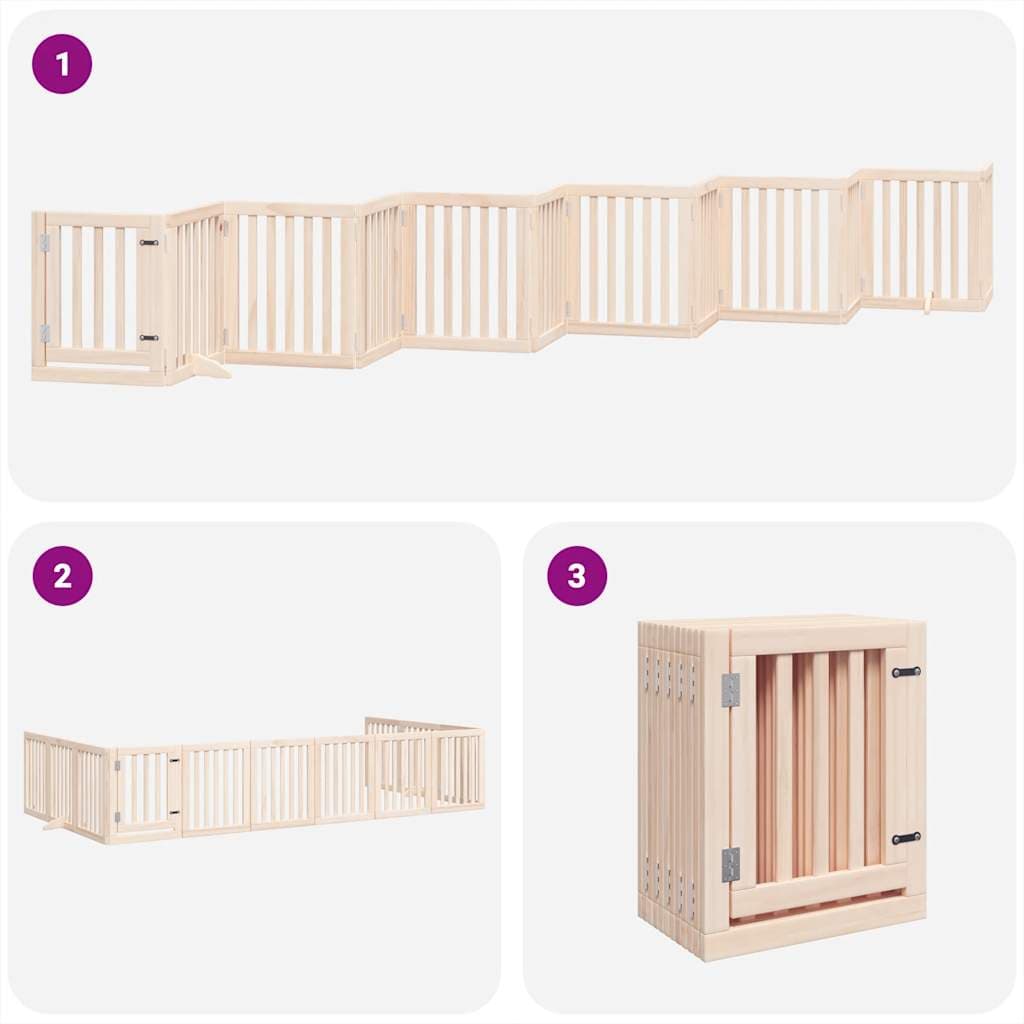 Cancello per Cani Porta Pieghevole 12 Pannelli 600 cm in Pioppo — miniatura 4 di 11
