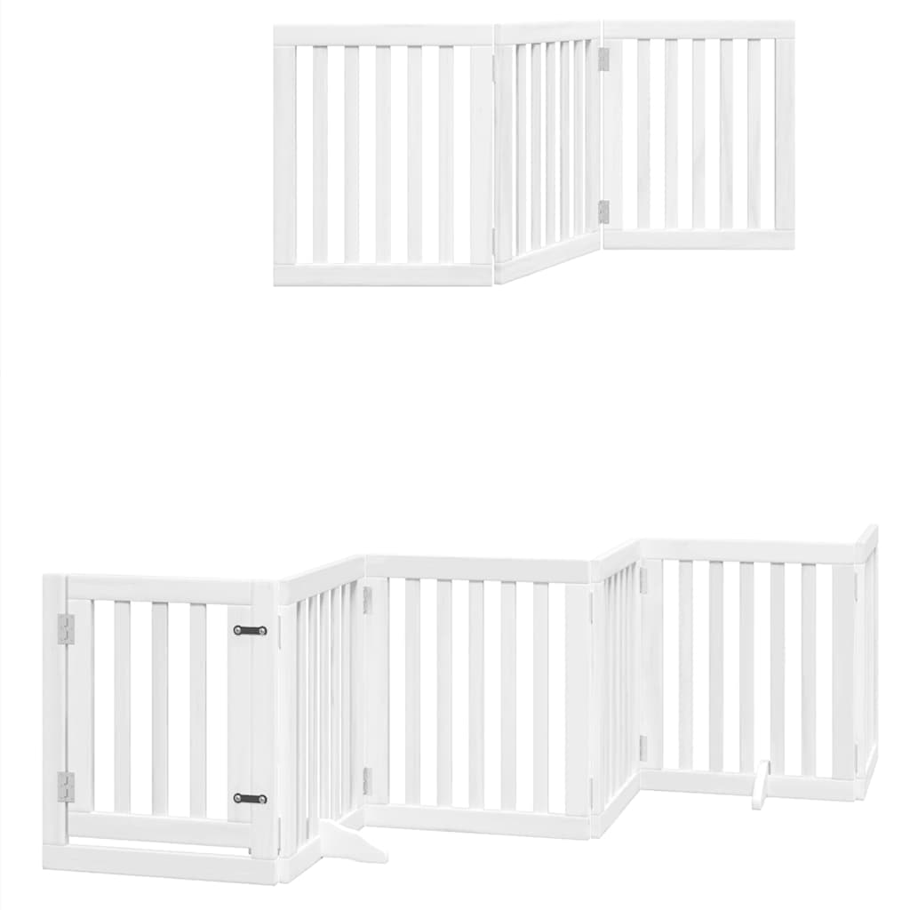 Cancello Cani Porta Pieghevole Bianco 9 Pannelli 450 cm Pioppo — miniatura 11 di 11