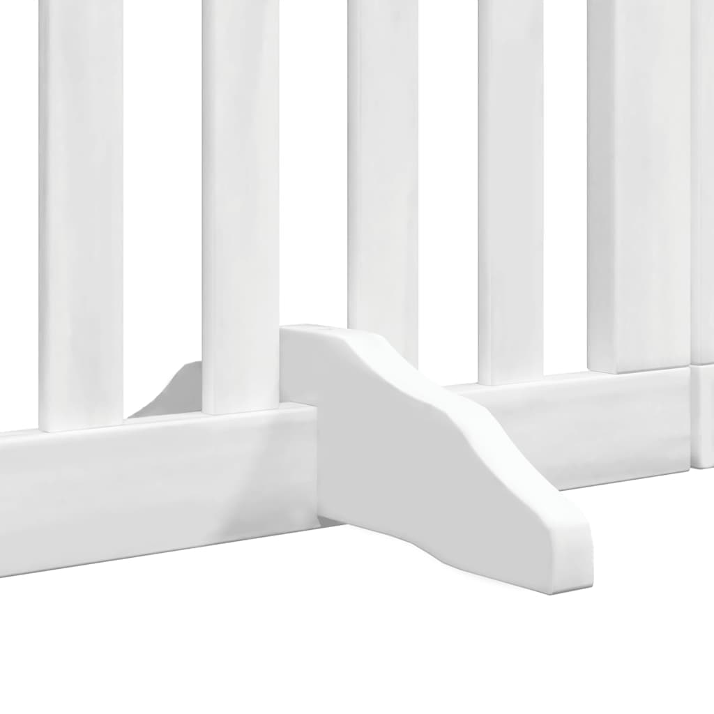 Cancello Cani Porta Pieghevole Bianco 9 Pannelli 450 cm Pioppo — miniatura 5 di 11