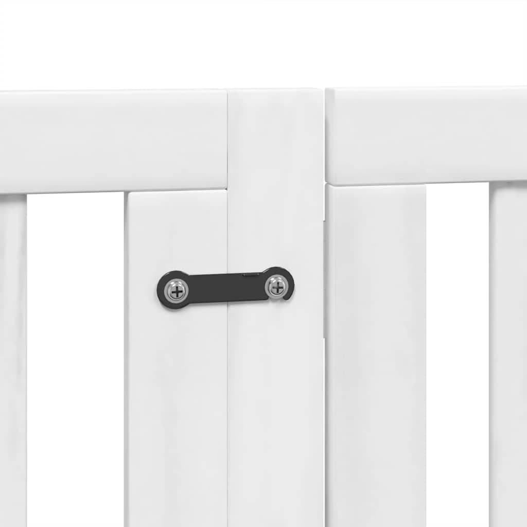 Cancello Cani Porta Pieghevole Bianco 9 Pannelli 450 cm Pioppo — miniatura 6 di 11