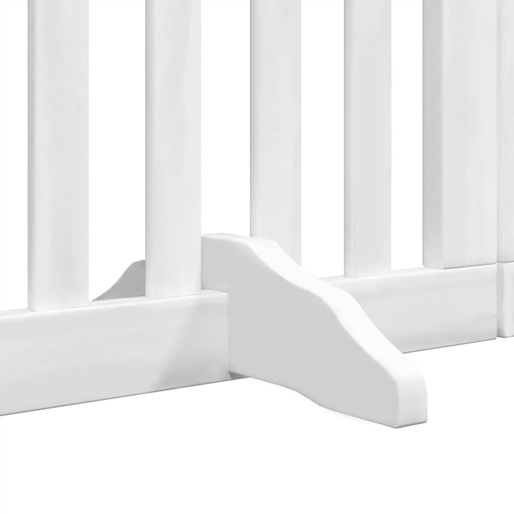 Cancello Cani Porta Pieghevole Bianco 12 Pannelli 600 cm Pioppo — miniatura 5 di 11