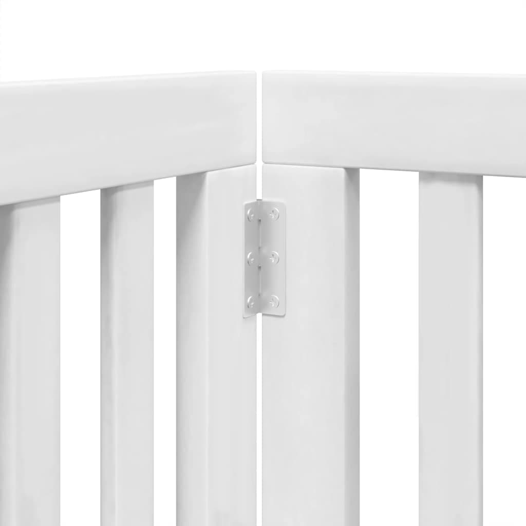 Cancello Cani Porta Pieghevole Bianco 12 Pannelli 600 cm Pioppo — miniatura 7 di 11