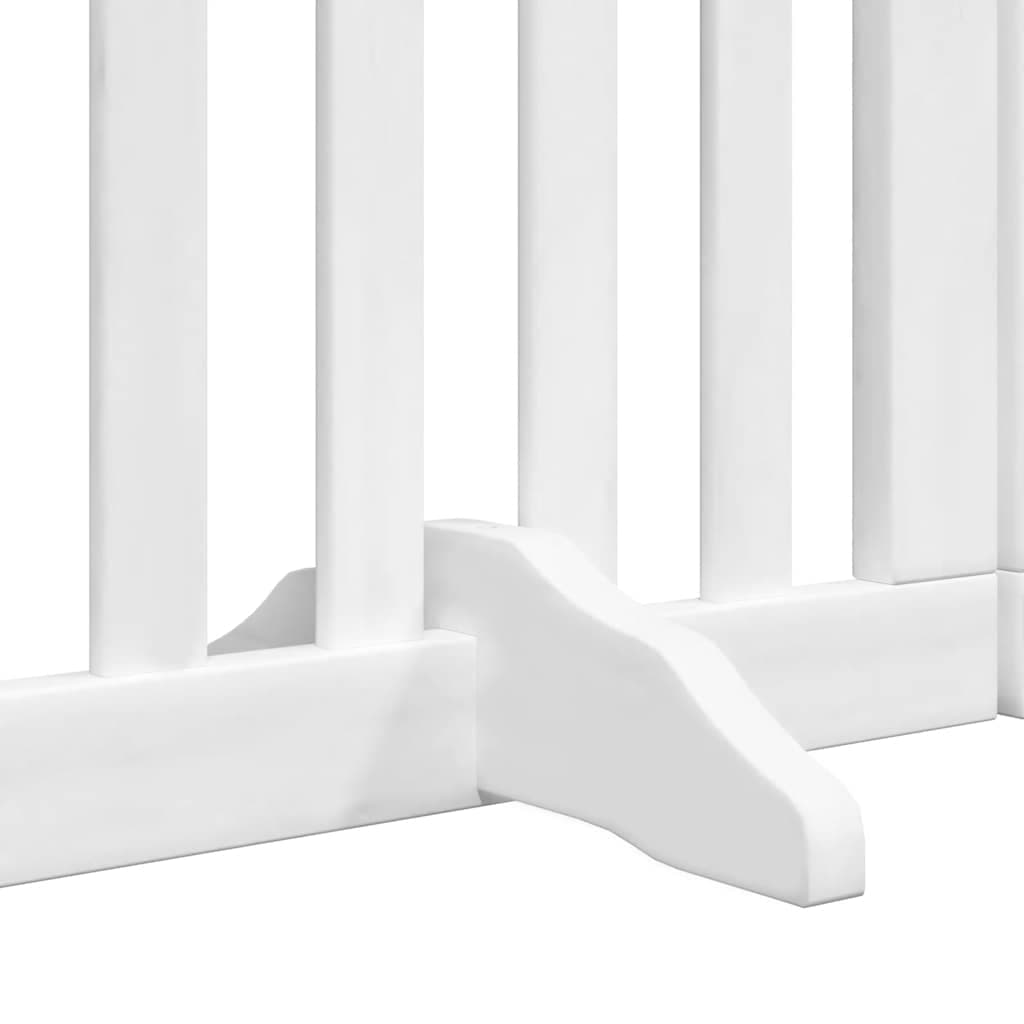 Cancello Cani Porta Pieghevole Bianco 9 Pannelli 450 cm Pioppo — miniatura 5 di 11
