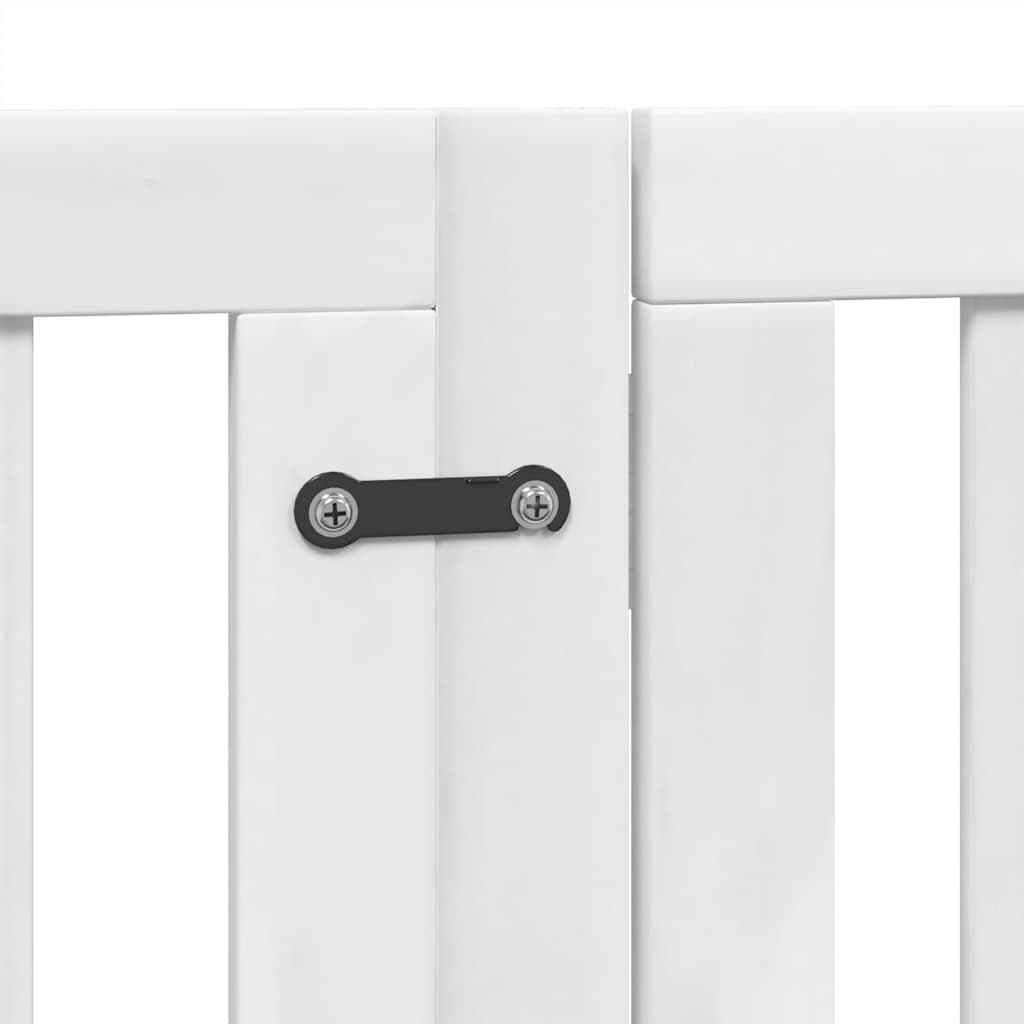 Cancello Cani Porta Pieghevole Bianco 9 Pannelli 450 cm Pioppo — miniatura 6 di 11