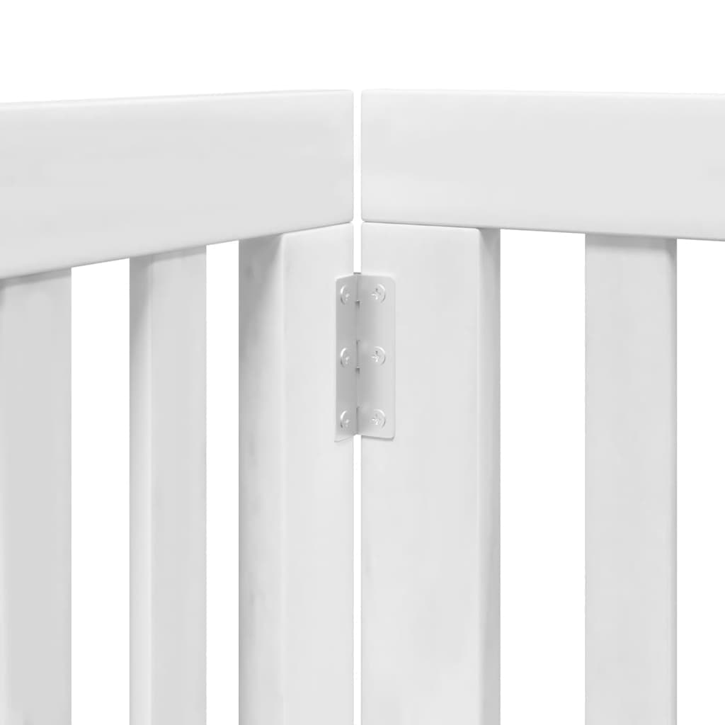 Cancello Cani Porta Pieghevole Bianco 9 Pannelli 450 cm Pioppo — miniatura 7 di 11