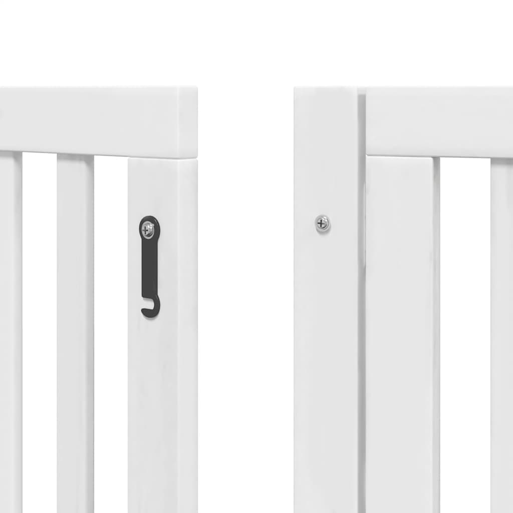 Cancello Cani Porta Pieghevole Bianco 9 Pannelli 450 cm Pioppo — miniatura 8 di 11