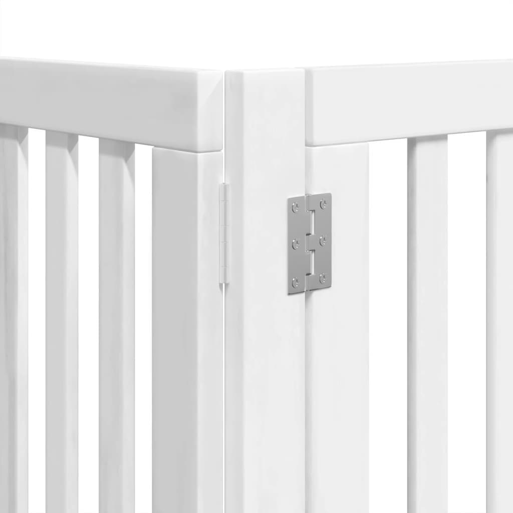 Cancello Cani Porta Pieghevole Bianco 9 Pannelli 450 cm Pioppo — miniatura 9 di 11