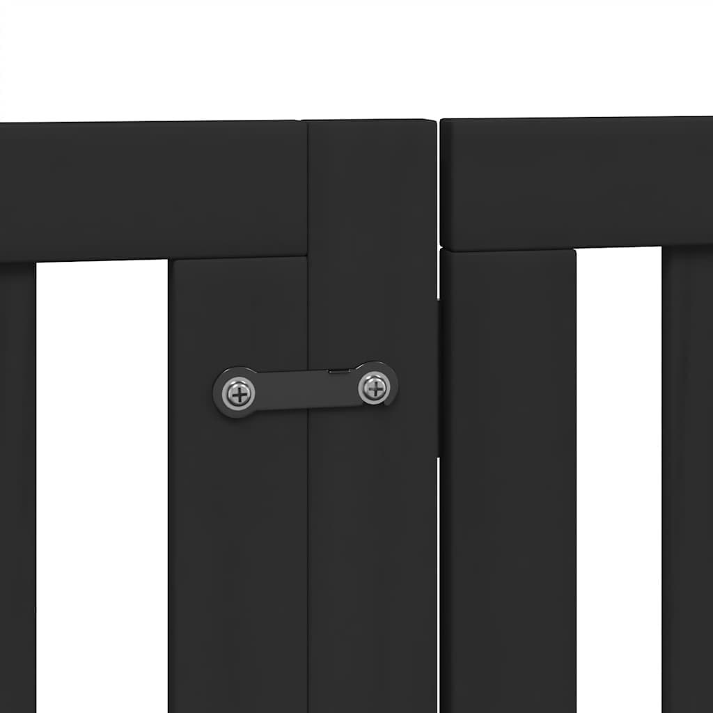 Cancello per Cani Porta Pieghevole Nero 9 Pannelli 450cm Pioppo — foto 6 di 11