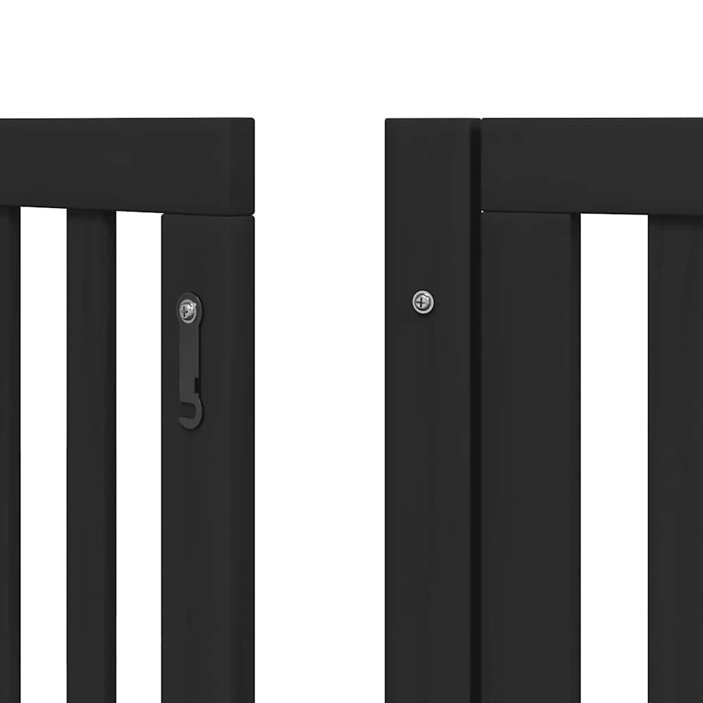 Cancello per Cani Porta Pieghevole Nero 9 Pannelli 450cm Pioppo — foto 8 di 11