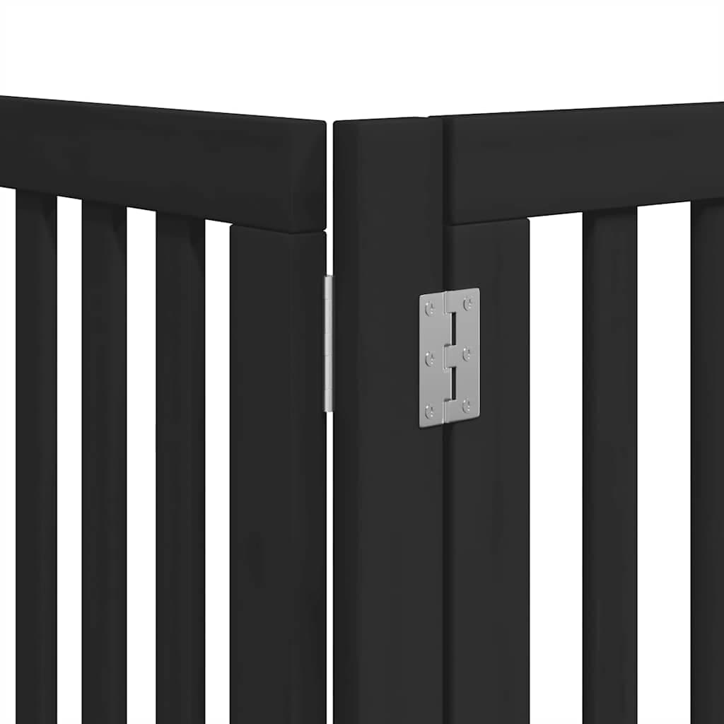 Cancello Cani Porta Pieghevole Nero 12 Pannelli 600 cm Pioppo — miniatura 9 di 11