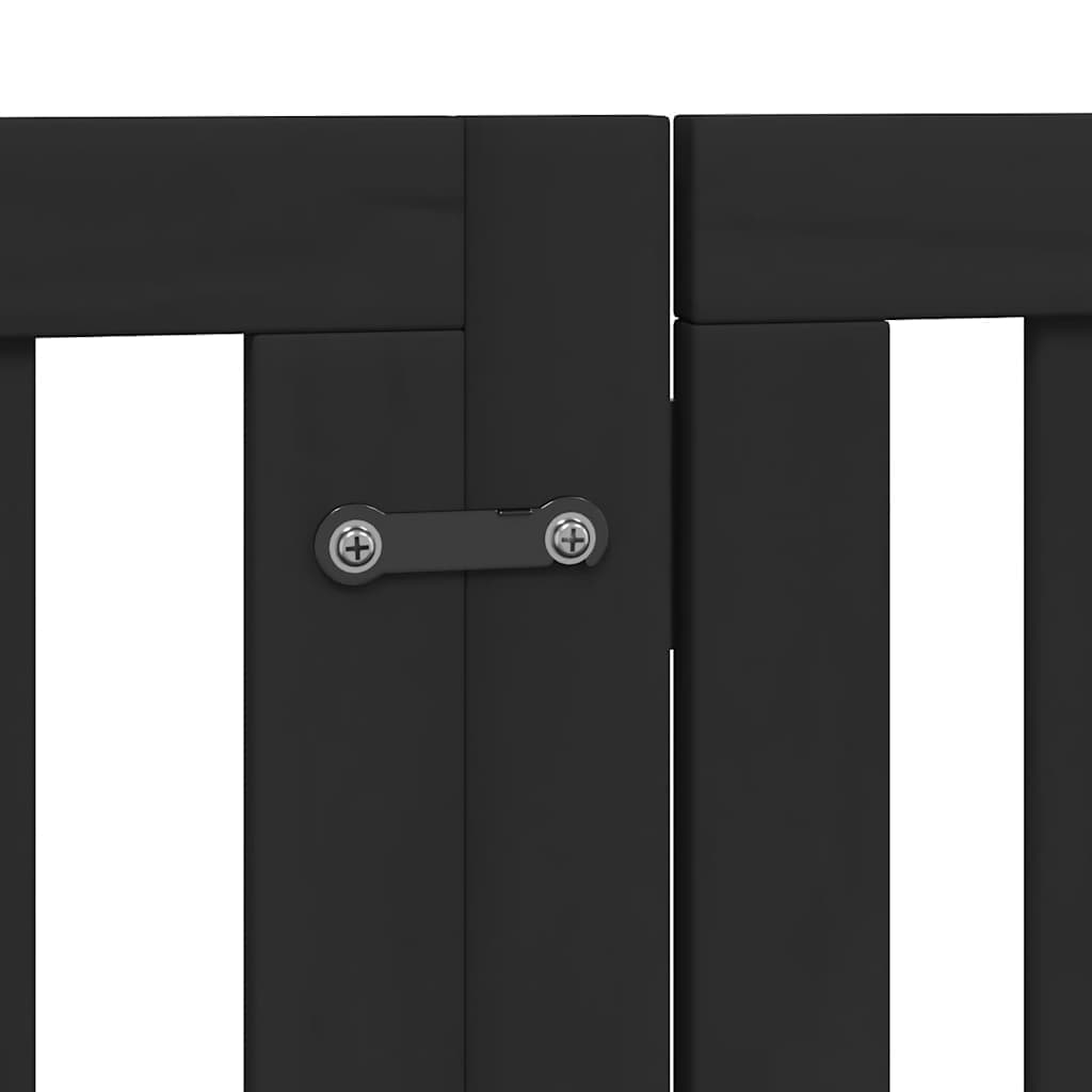 Cancello per Cani Porta Pieghevole Nero 9 Pannelli 450cm Pioppo — miniatura 6 di 11