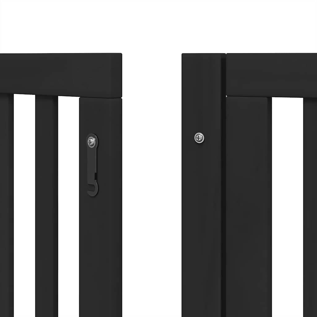 Cancello per Cani Porta Pieghevole Nero 9 Pannelli 450cm Pioppo — miniatura 8 di 11