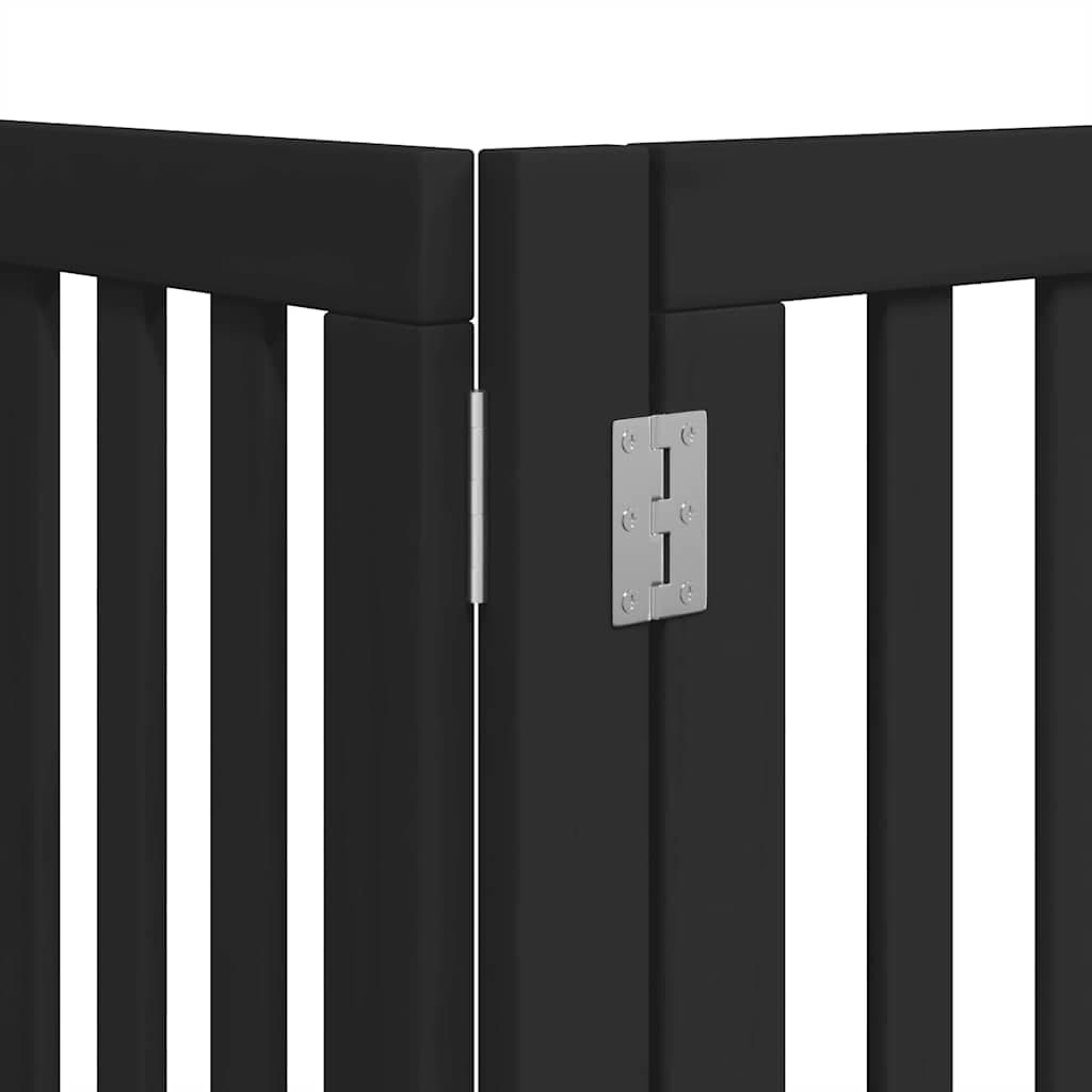 Cancello per Cani Porta Pieghevole Nero 9 Pannelli 450cm Pioppo — miniatura 9 di 11