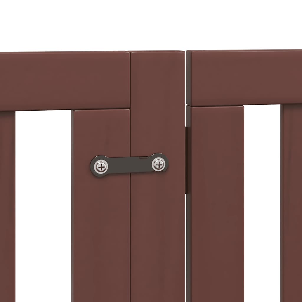 Cancello Cani Porta Pieghevole Marrone 9 Pannelli 450cm Pioppo — foto 6 di 11