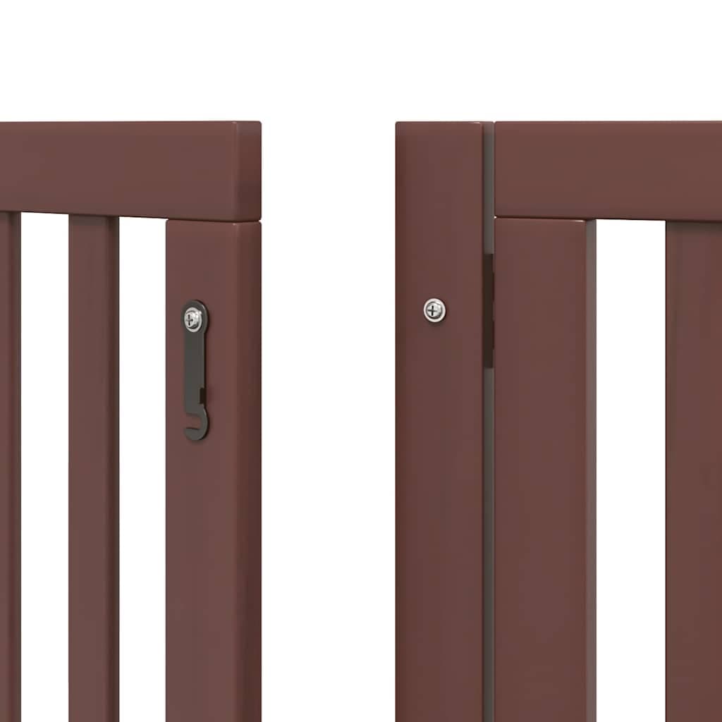 Cancello Cani Porta Pieghevole Marrone 9 Pannelli 450cm Pioppo — foto 8 di 11