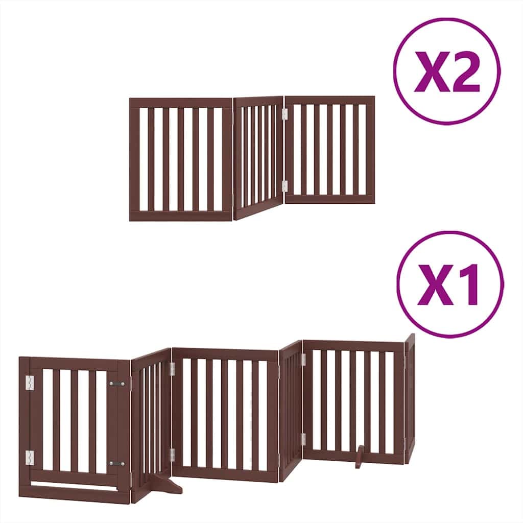 Cancello Cani Porta Pieghevole Marrone 12 Pannelli 600cm Pioppo — miniatura 2 di 11