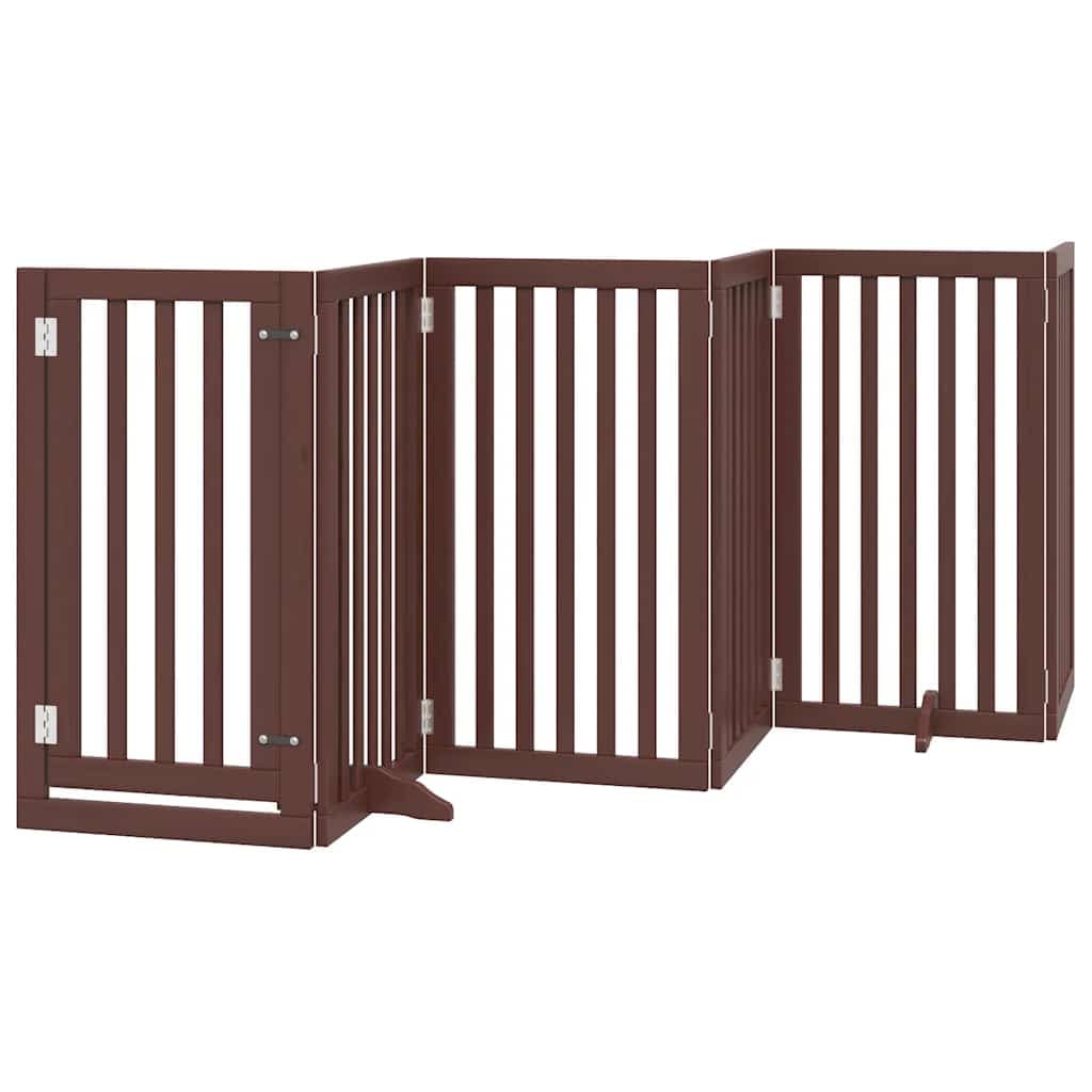 Cancello Cani Porta Pieghevole Marrone 9 Pannelli 450cm Pioppo — miniatura 3 di 11