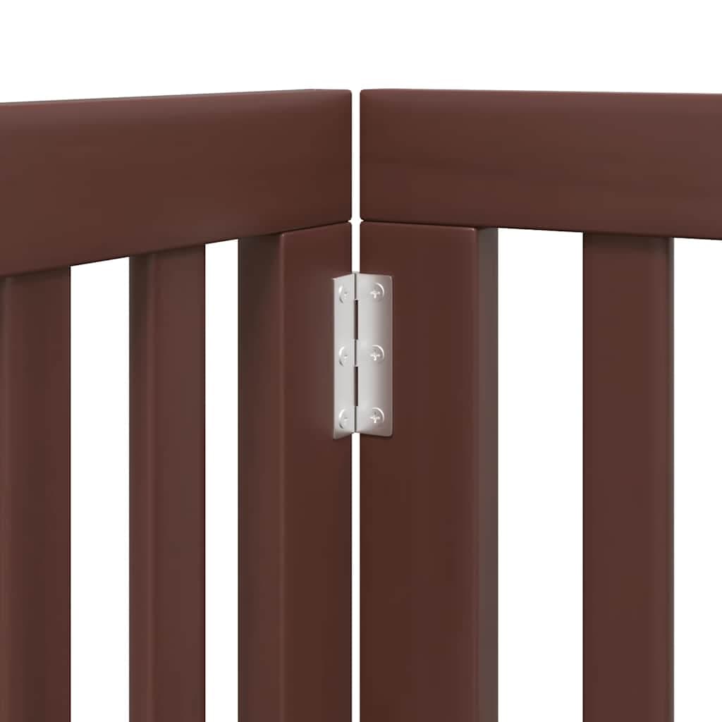 Cancello Cani Porta Pieghevole Marrone 9 Pannelli 450cm Pioppo — miniatura 7 di 11