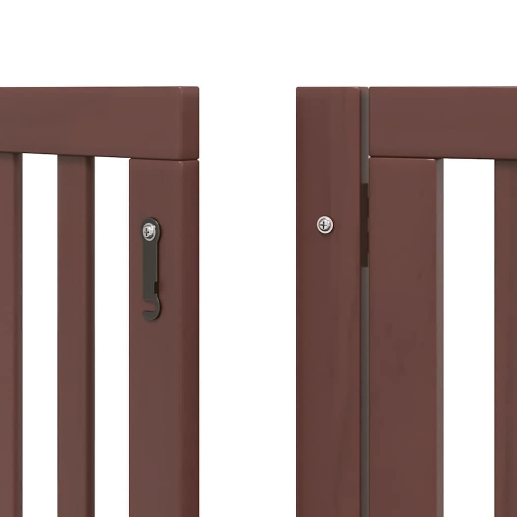 Cancello Cani Porta Pieghevole Marrone 9 Pannelli 450cm Pioppo — miniatura 8 di 11