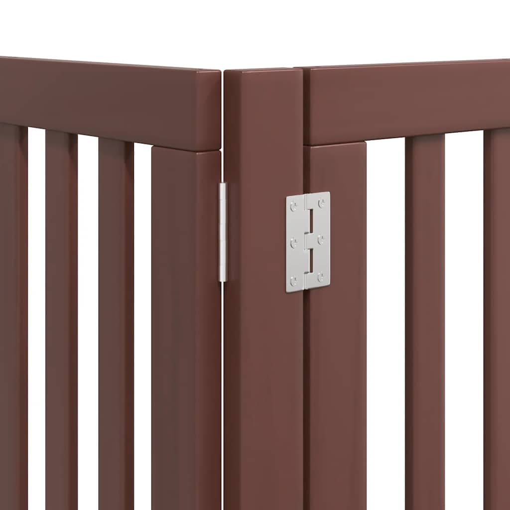 Cancello Cani Porta Pieghevole Marrone 9 Pannelli 450cm Pioppo — miniatura 9 di 11