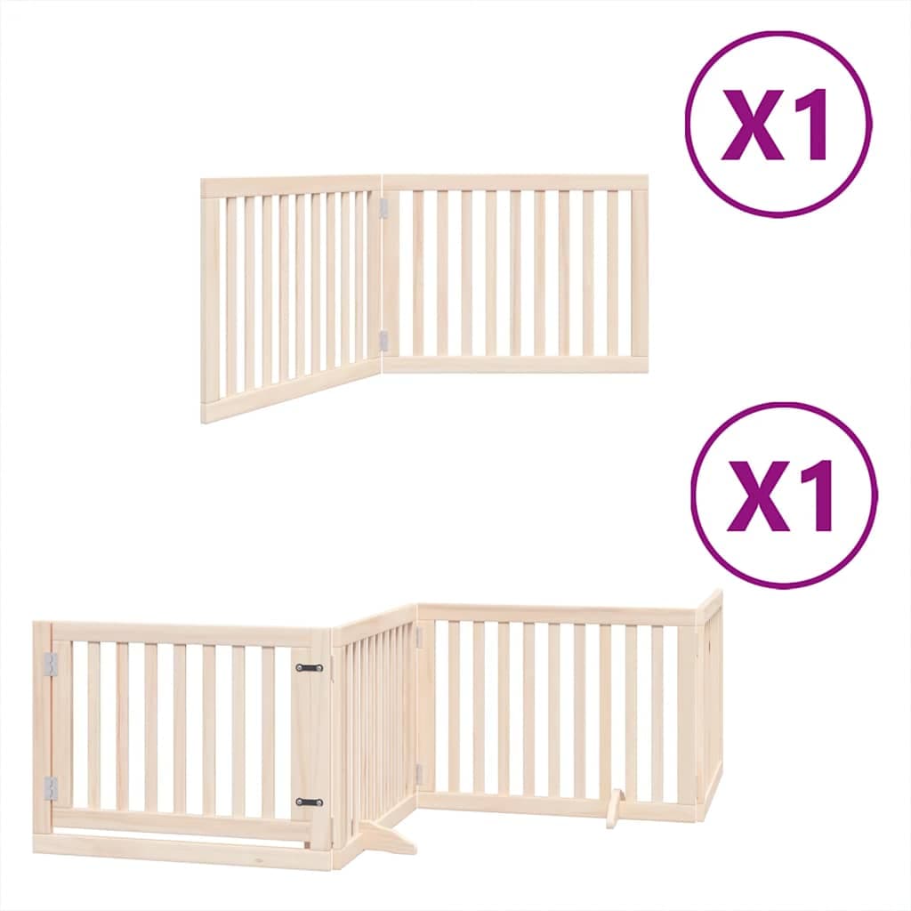 Cancello per Cani Pieghevole 6 Pannelli 480 cm Legno di Pioppo — miniatura 2 di 11