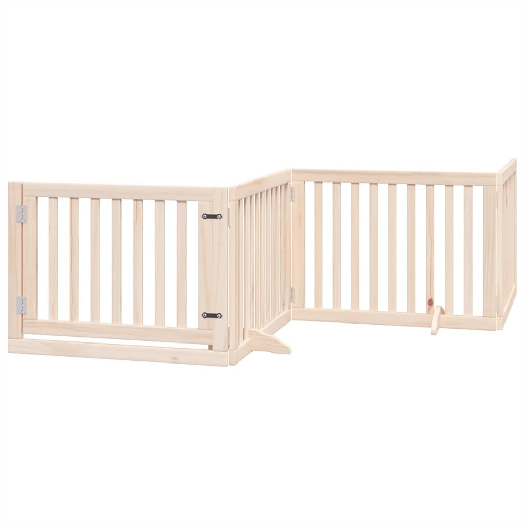 Cancello per Cani Pieghevole 6 Pannelli 480 cm Legno di Pioppo — miniatura 3 di 11