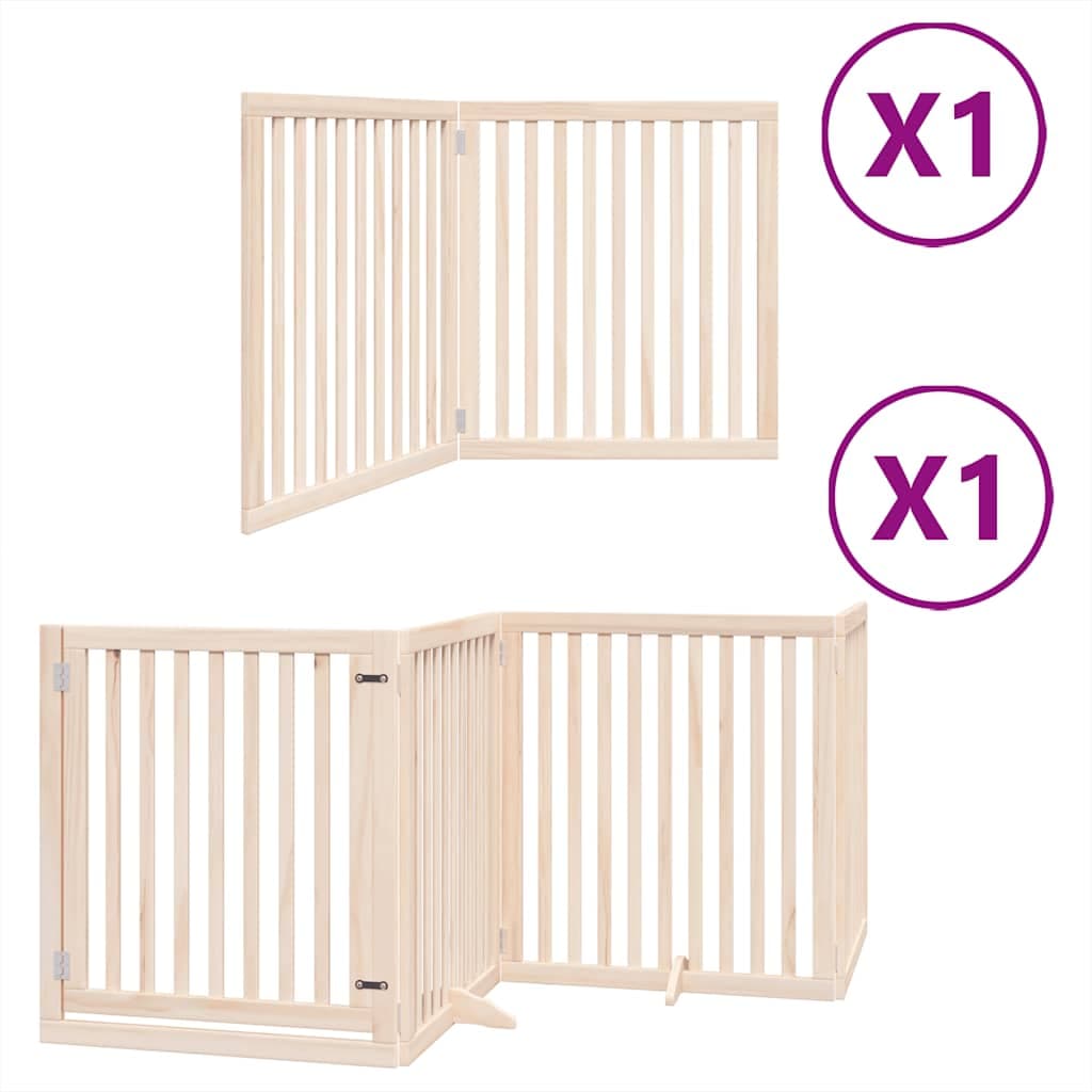 Cancello per Cani Pieghevole 6 Pannelli 480 cm Legno di Pioppo — miniatura 2 di 11