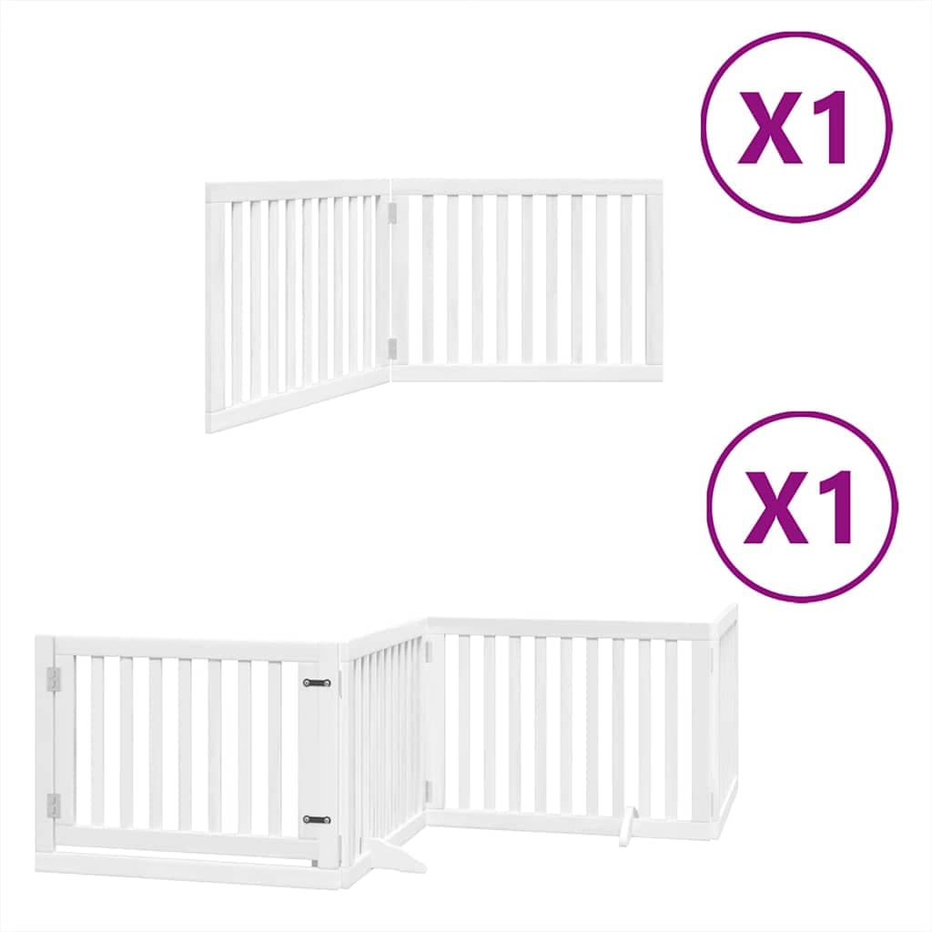Cancello Cani Porta Pieghevole Bianco 6 Pannelli 480 cm Pioppo — miniatura 2 di 11