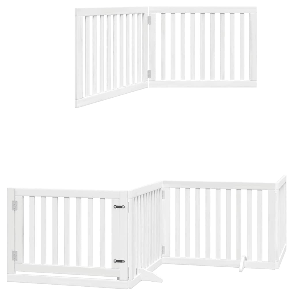 Cancello Cani Porta Pieghevole Bianco 6 Pannelli 480 cm Pioppo — miniatura 11 di 11