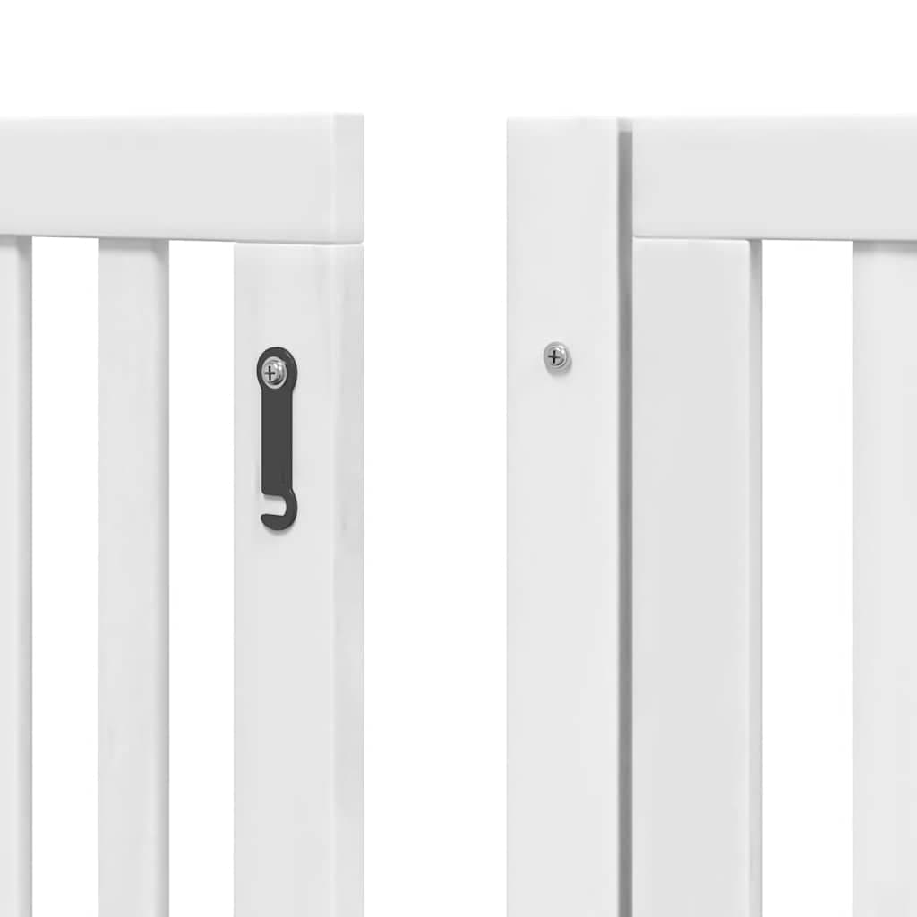 Cancello Cani Porta Pieghevole Bianco 6 Pannelli 480 cm Pioppo — miniatura 8 di 11