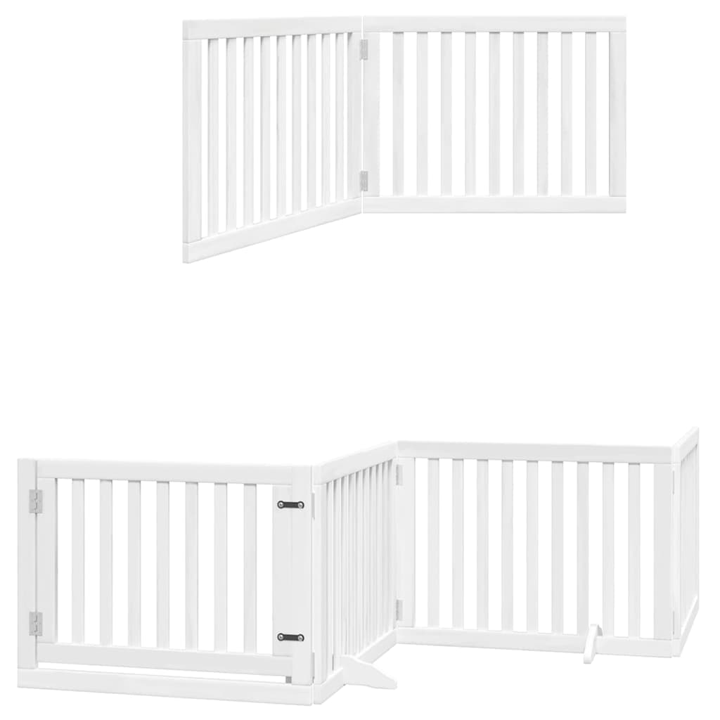 Cancello Cani Porta Pieghevole Bianco 8 Pannelli 640 cm Pioppo — foto 11 di 11