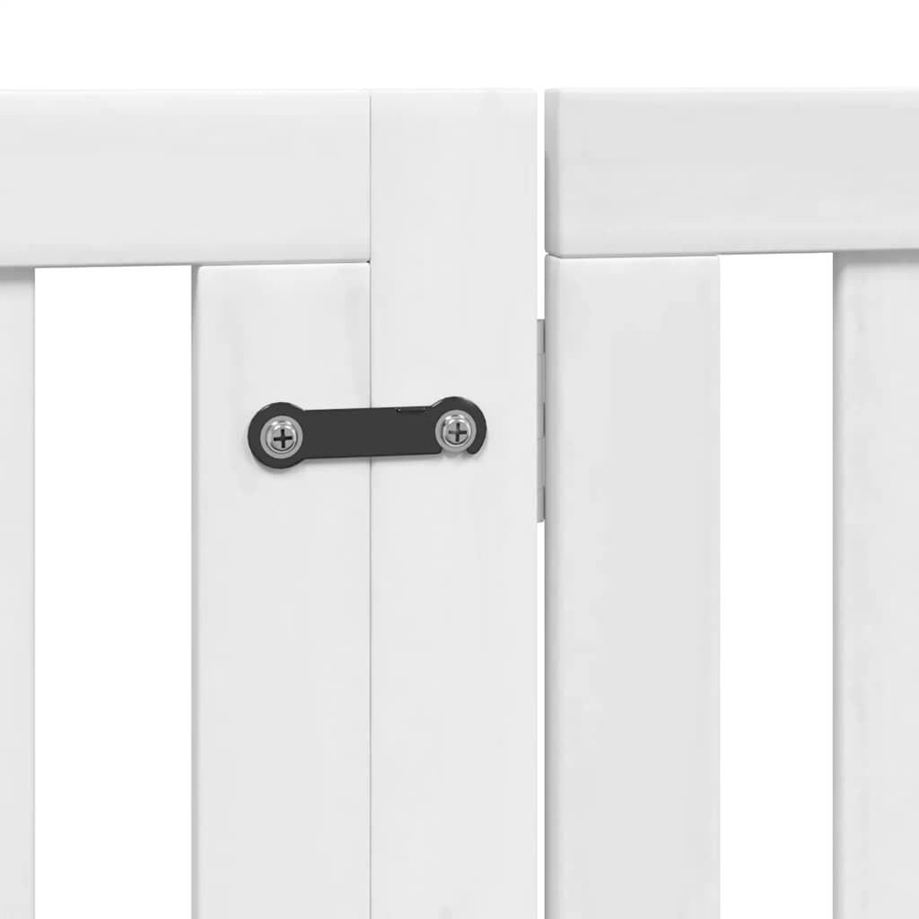 Cancello Cani Porta Pieghevole Bianco 8 Pannelli 640 cm Pioppo — foto 6 di 11