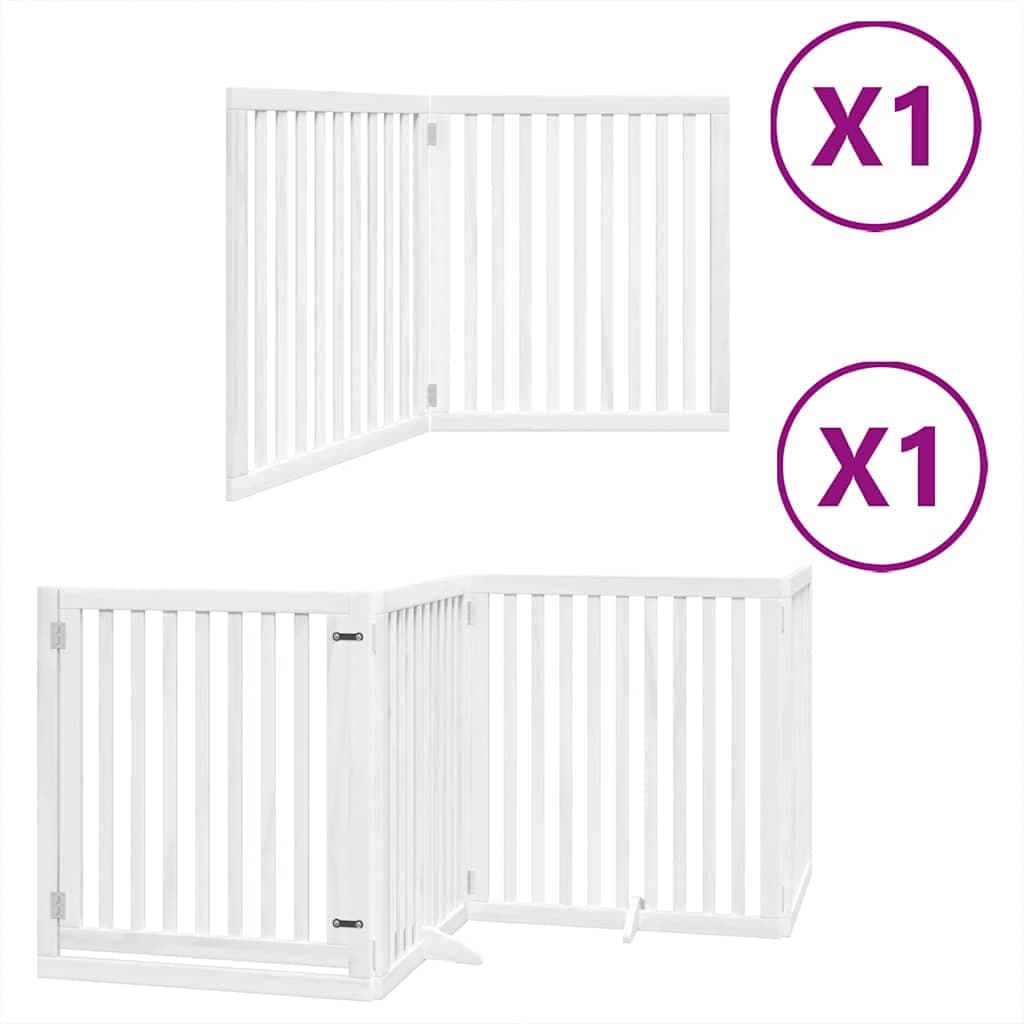 Cancello Cani Porta Pieghevole Bianco 6 Pannelli 480 cm Pioppo — miniatura 2 di 11