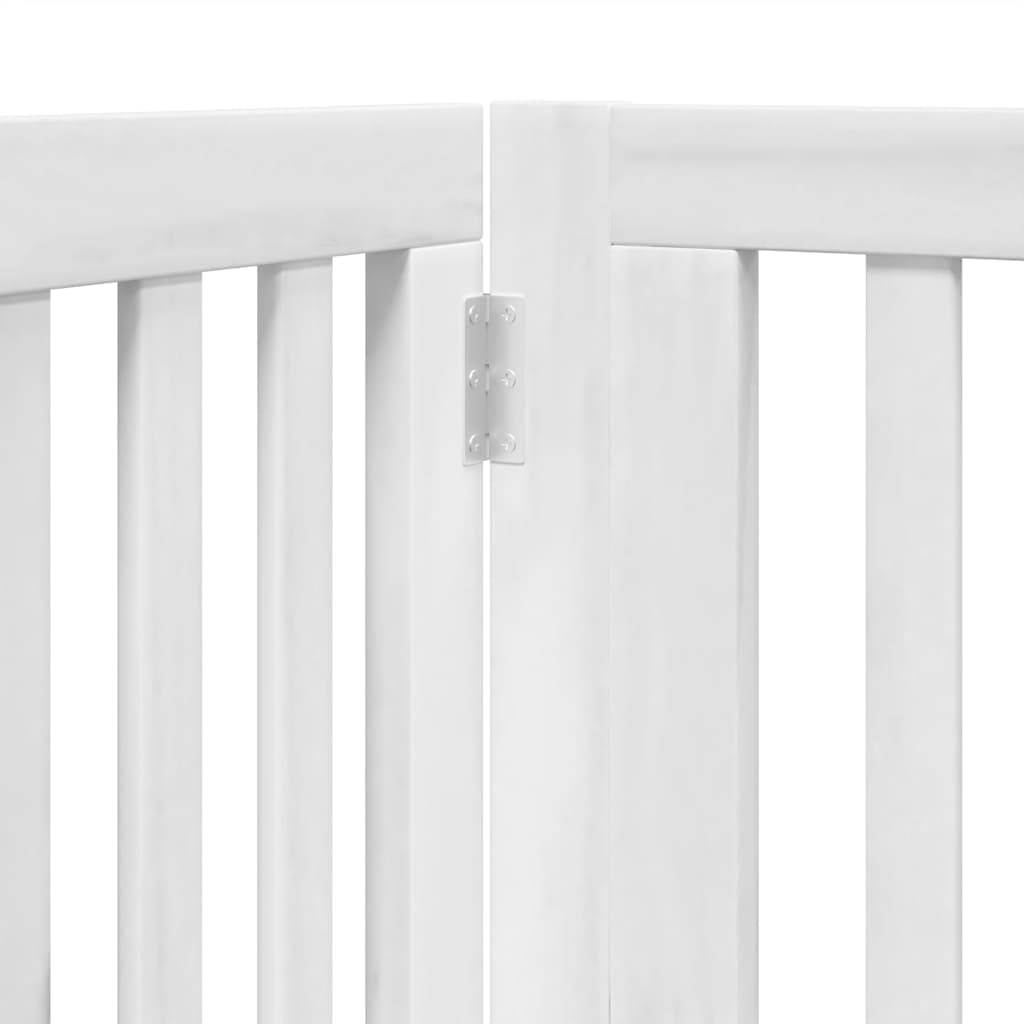 Cancello Cani Porta Pieghevole Bianco 6 Pannelli 480 cm Pioppo — miniatura 8 di 11
