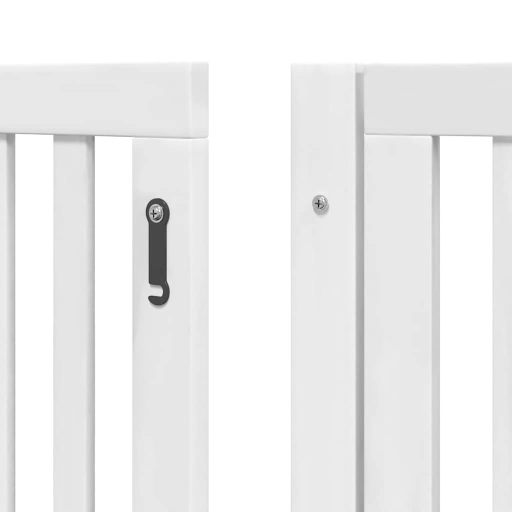 Cancello Cani Porta Pieghevole Bianco 6 Pannelli 480 cm Pioppo — miniatura 9 di 11
