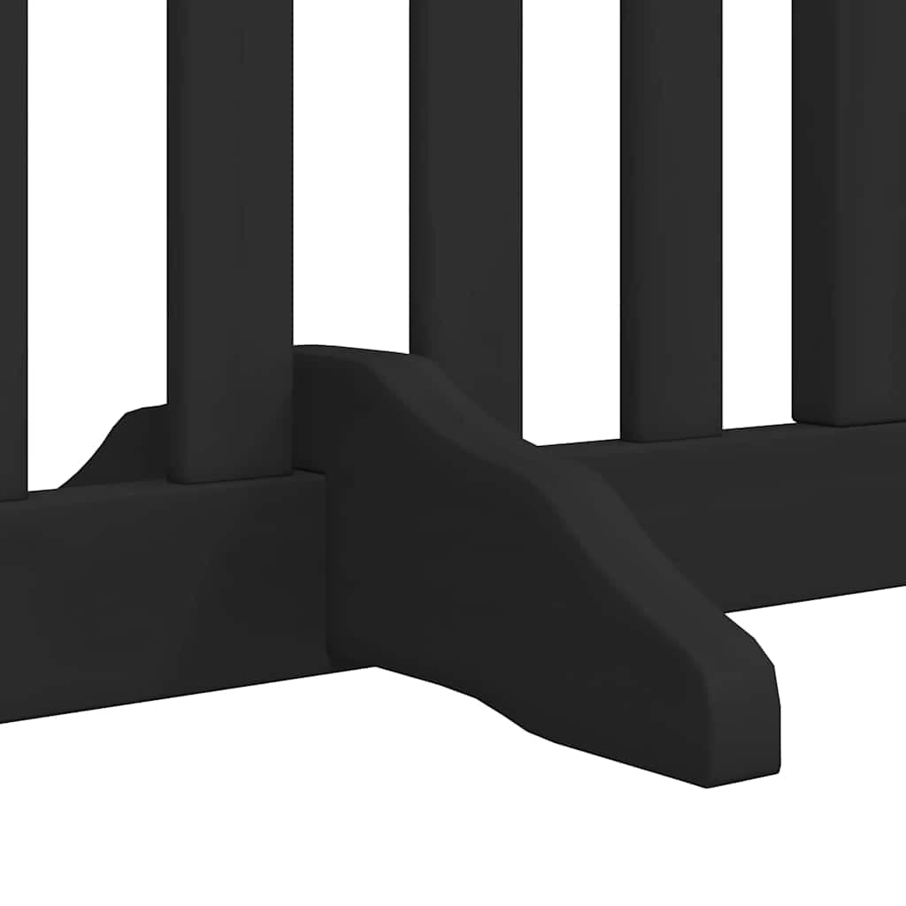 Cancello Cani Porta Pieghevole Nero 8 Pannelli 640 cm Pioppo — miniatura 5 di 11