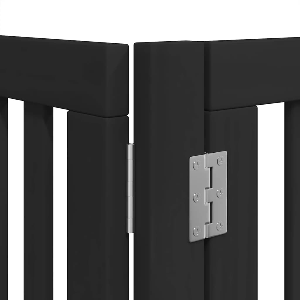 Cancello per Cani Porta Pieghevole Nero 6 Pannelli 480cm Pioppo — miniatura 9 di 11