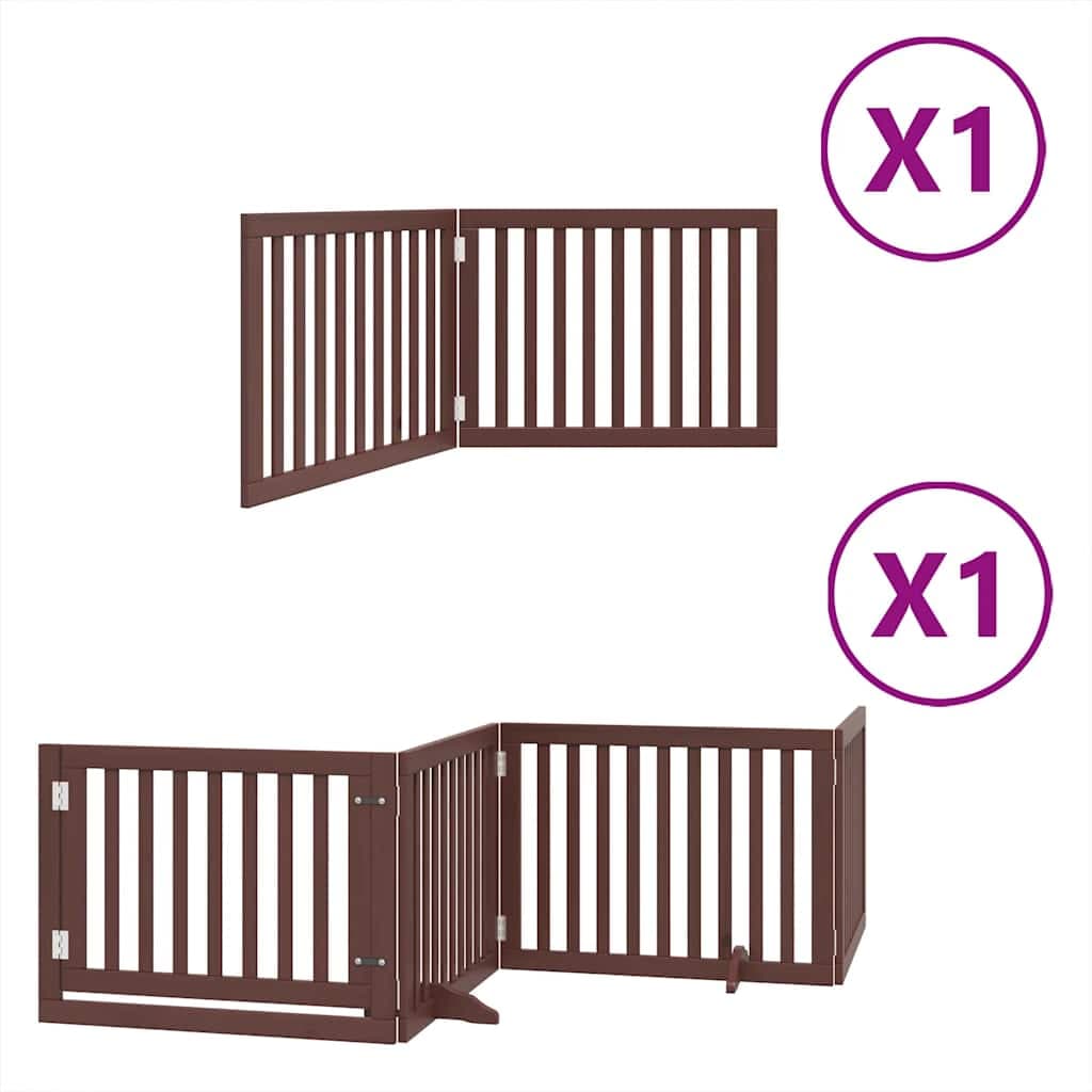 Cancello Cani Porta Pieghevole Marrone 6 Pannelli 480cm Pioppo — miniatura 2 di 11