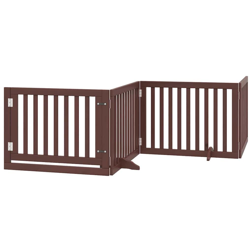 Cancello Cani Porta Pieghevole Marrone 6 Pannelli 480cm Pioppo — miniatura 3 di 11