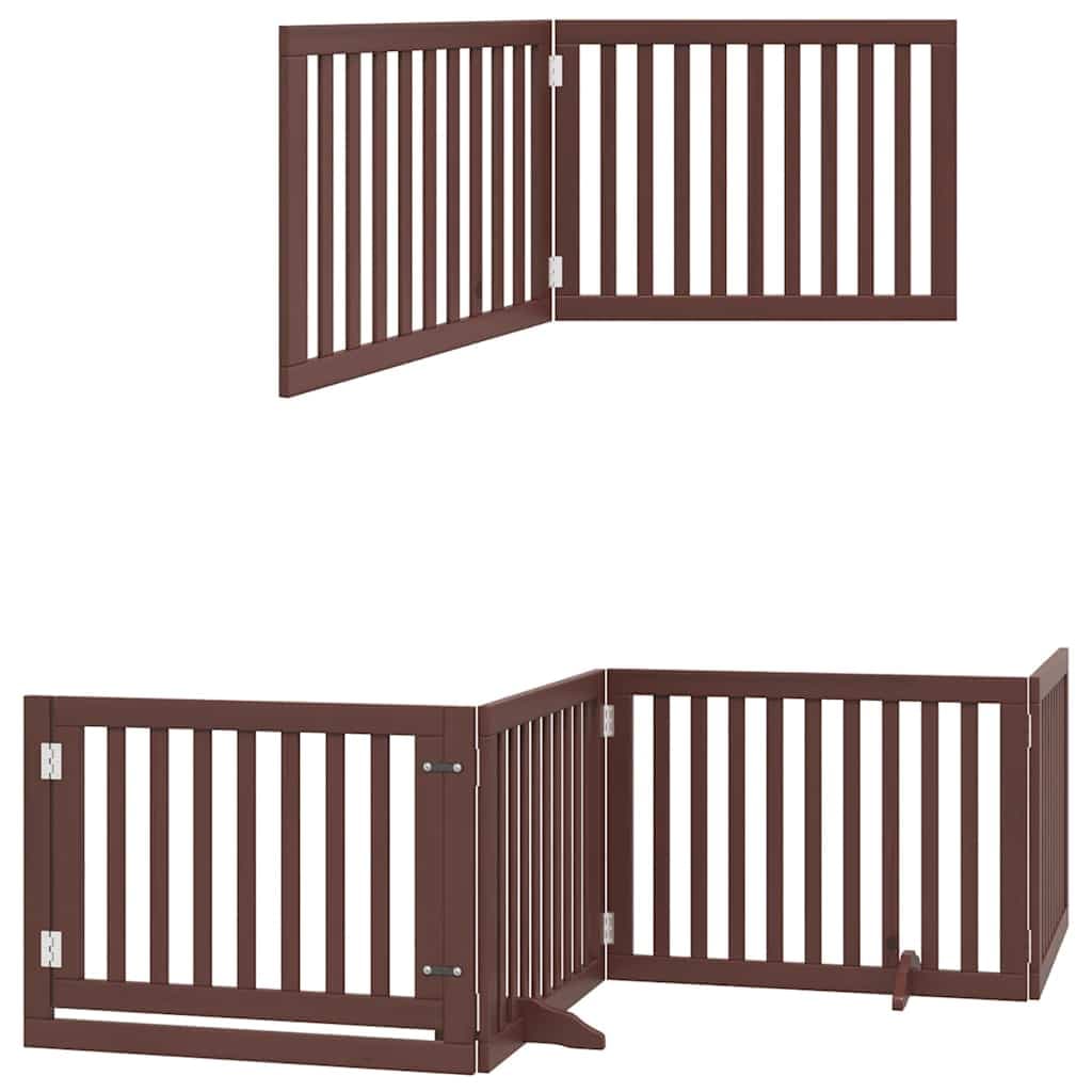 Cancello Cani Porta Pieghevole Marrone 6 Pannelli 480cm Pioppo — miniatura 11 di 11