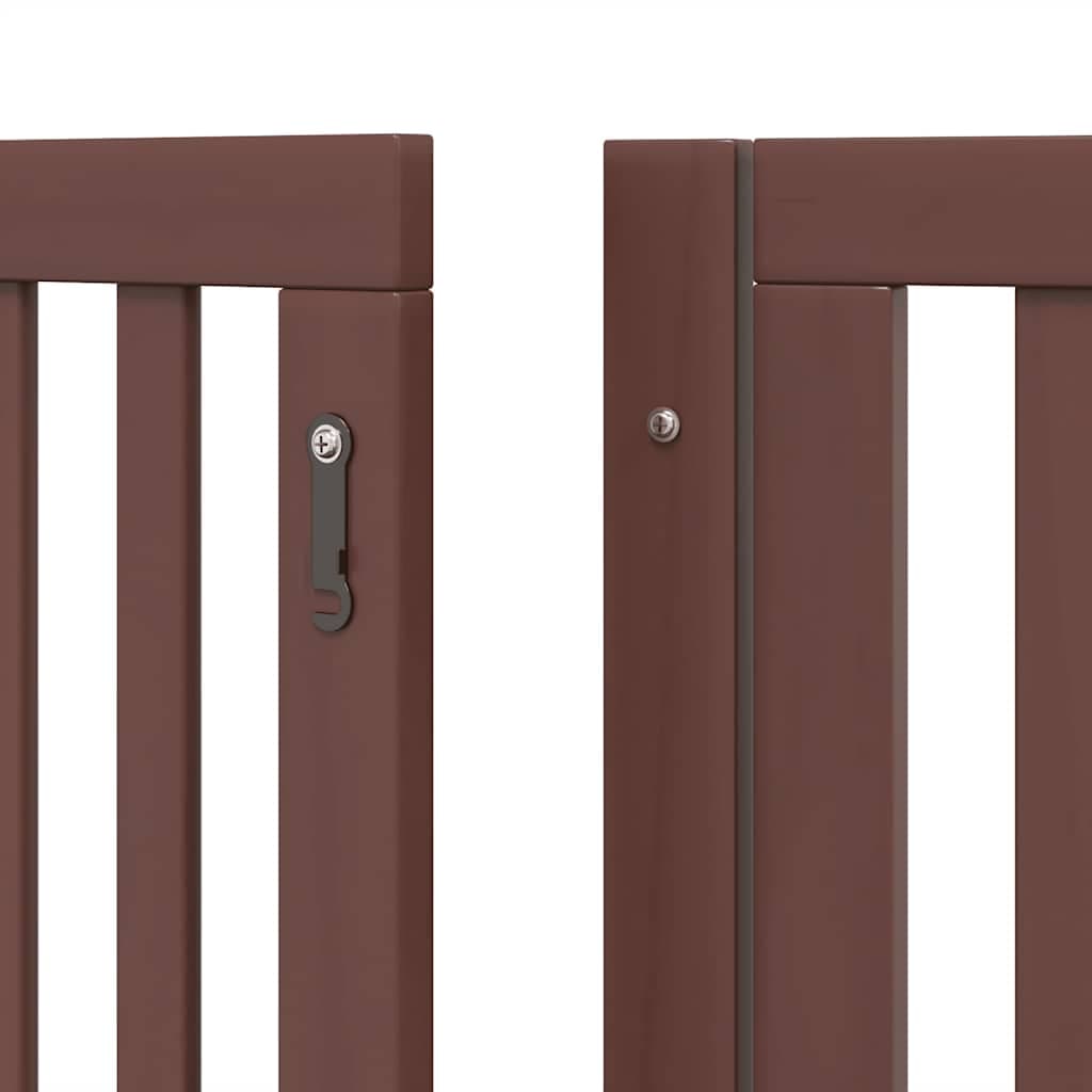 Cancello Cani Porta Pieghevole Marrone 6 Pannelli 480cm Pioppo — miniatura 8 di 11