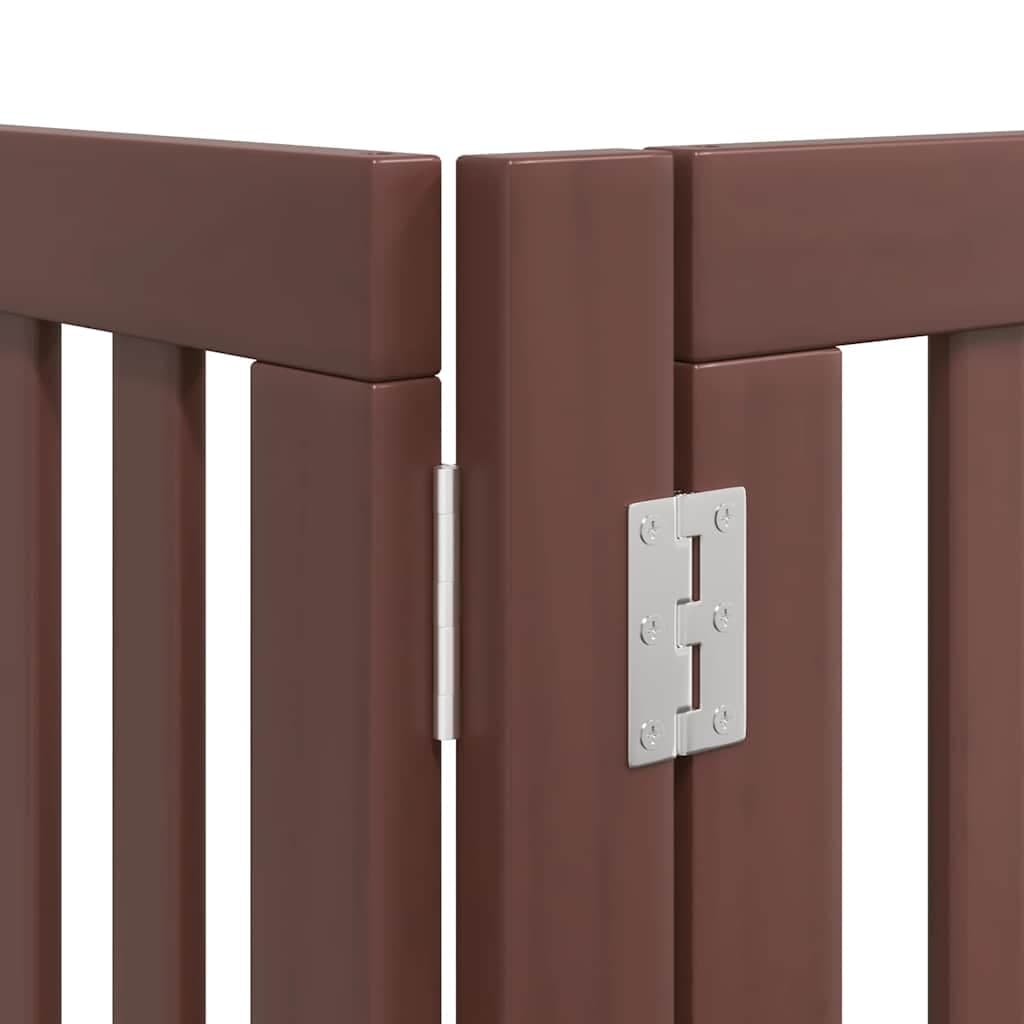 Cancello Cani Porta Pieghevole Marrone 6 Pannelli 480cm Pioppo — miniatura 9 di 11