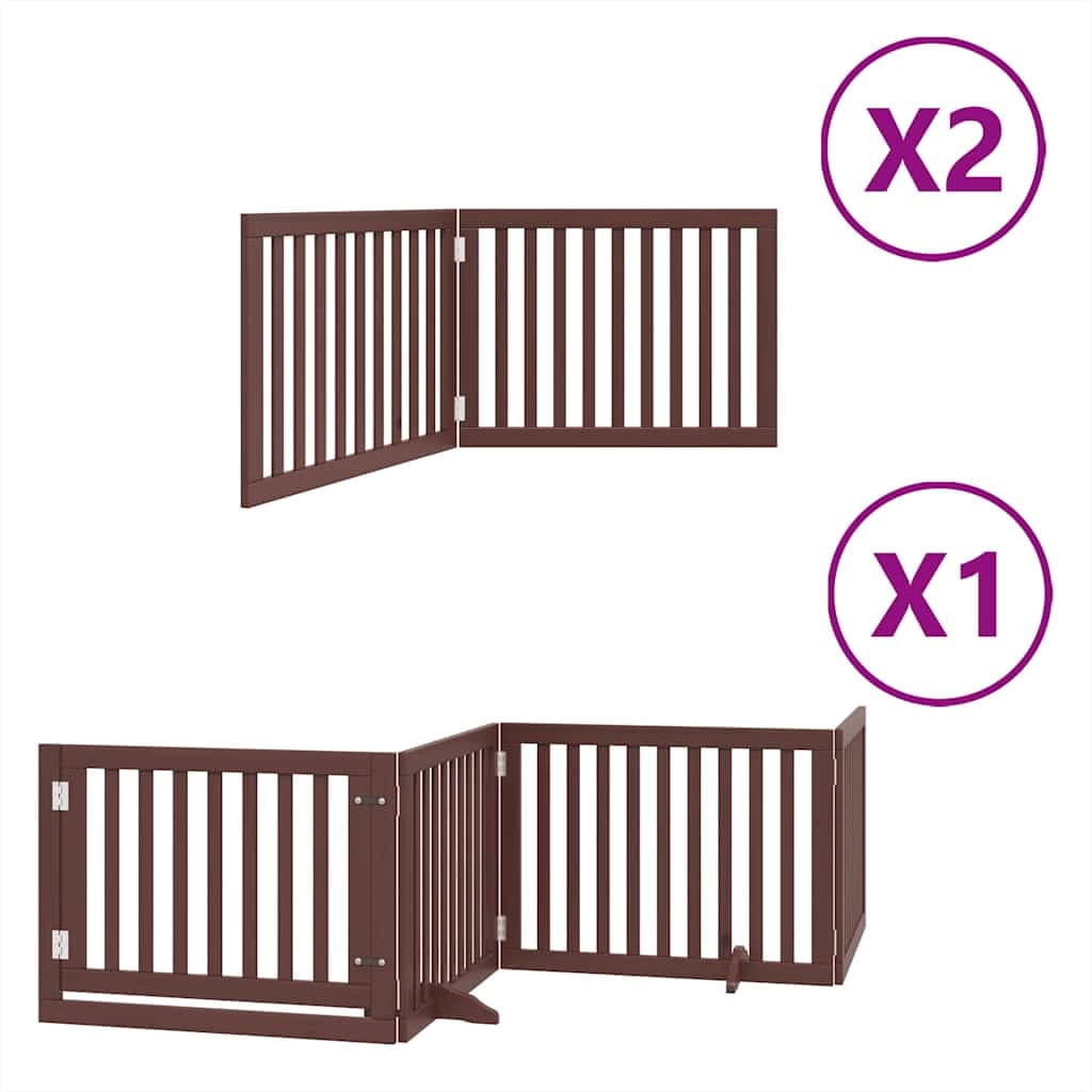 Cancello Cani Porta Pieghevole Marrone 8 Pannelli 640cm Pioppo — miniatura 2 di 11