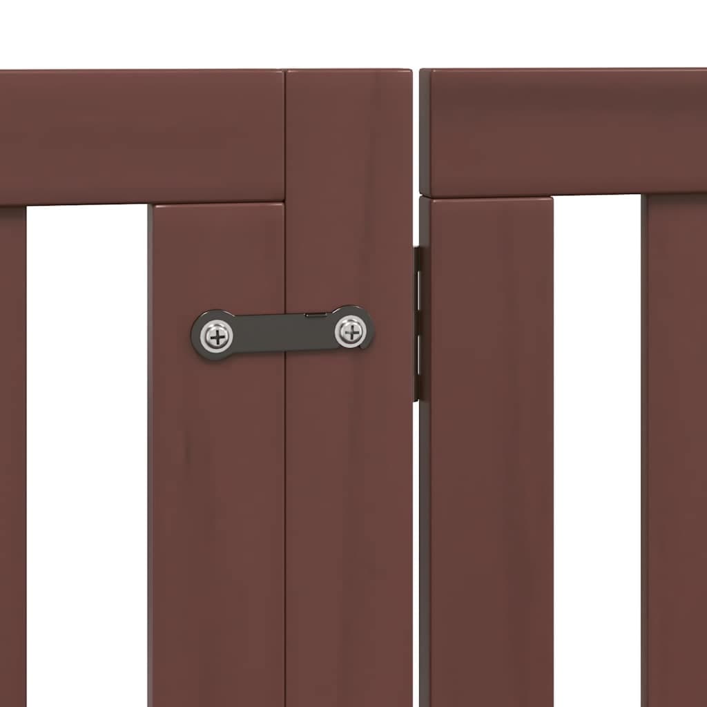 Cancello Cani Porta Pieghevole Marrone 8 Pannelli 640cm Pioppo — miniatura 6 di 11