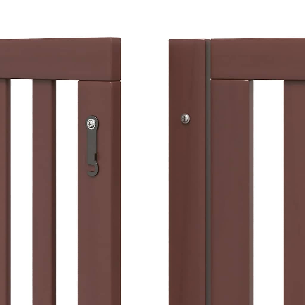 Cancello Cani Porta Pieghevole Marrone 8 Pannelli 640cm Pioppo — miniatura 8 di 11