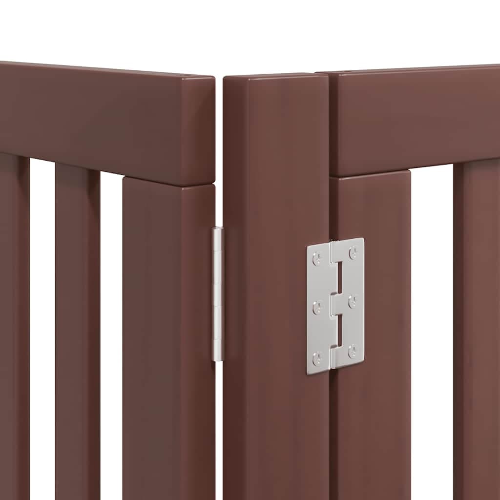 Cancello Cani Porta Pieghevole Marrone 8 Pannelli 640cm Pioppo — miniatura 9 di 11