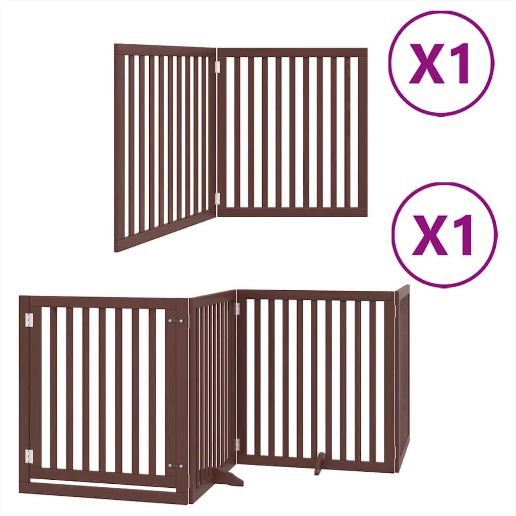 Cancello Cani Porta Pieghevole Marrone 6 Pannelli 480cm Pioppo — miniatura 2 di 11