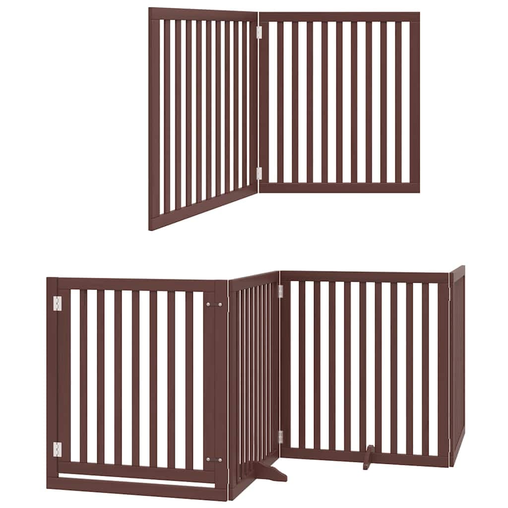 Cancello Cani Porta Pieghevole Marrone 6 Pannelli 480cm Pioppo — miniatura 11 di 11